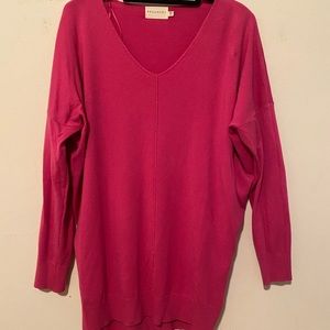 Hot Pink V Neck Sweater